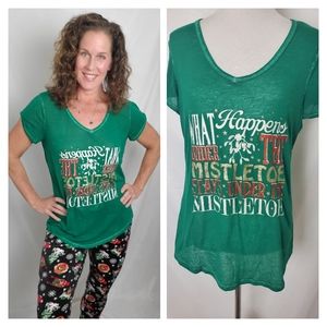Christmas mistletoe tee by Rocker Girl